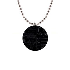 Black Background With Text Overlay Mathematics Trigonometry 1  Button Necklace by Jancukart