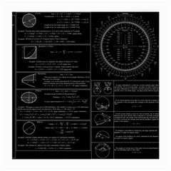 Black Background With Text Overlay Mathematics Trigonometry Medium Glasses Cloth (2 Sides) by Jancukart