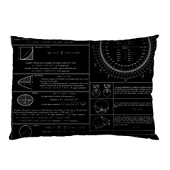 Black Background With Text Overlay Mathematics Trigonometry Pillow Case by Jancukart