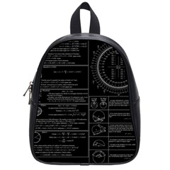 Black Background With Text Overlay Mathematics Trigonometry School Bag (small)