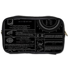 Black Background With Text Overlay Mathematics Trigonometry Toiletries Bag (one Side)