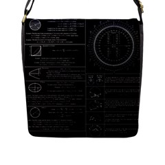 Black Background With Text Overlay Mathematics Trigonometry Flap Closure Messenger Bag (l) by Jancukart