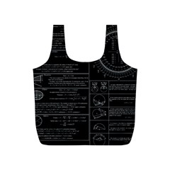 Black Background With Text Overlay Mathematics Trigonometry Full Print Recycle Bag (s) by Jancukart