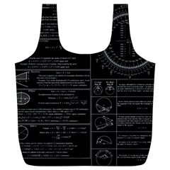 Black Background With Text Overlay Mathematics Trigonometry Full Print Recycle Bag (xl) by Jancukart