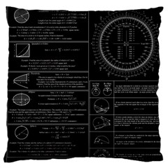 Black Background With Text Overlay Mathematics Trigonometry Large Premium Plush Fleece Cushion Case (one Side)