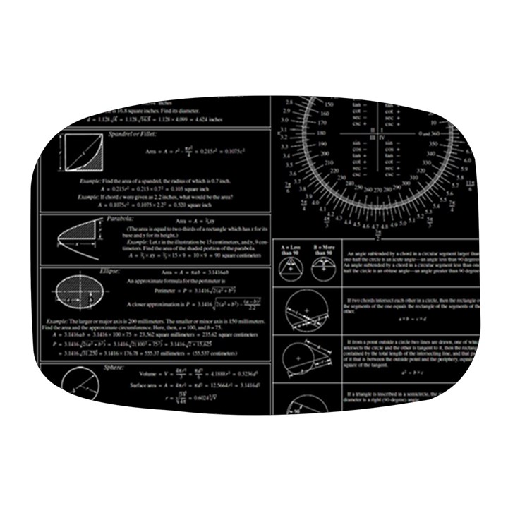 Black Background With Text Overlay Mathematics Trigonometry Mini Square Pill Box