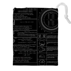 Black Background With Text Overlay Mathematics Trigonometry Drawstring Pouch (4xl) by Jancukart