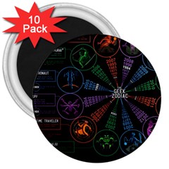 Zodiac Geek 3  Magnets (10 Pack)  by Jancukart