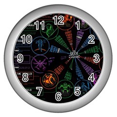 Zodiac Geek Wall Clock (silver)