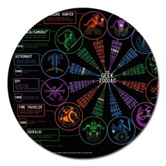 Zodiac Geek Magnet 5  (round) by Jancukart