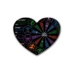 Zodiac Geek Rubber Heart Coaster (4 pack) Front