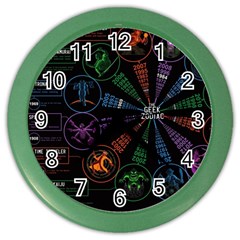 Zodiac Geek Color Wall Clock