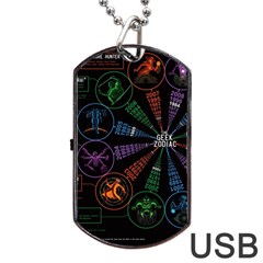 Zodiac Geek Dog Tag Usb Flash (one Side)