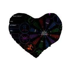 Zodiac Geek Standard 16  Premium Heart Shape Cushions