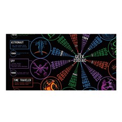 Zodiac Geek Satin Shawl 45  X 80 