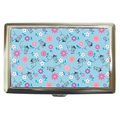 Pink And Blue Floral Wallpaper Cigarette Money Case