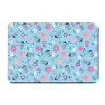 Pink And Blue Floral Wallpaper Small Doormat 24 x16  Door Mat