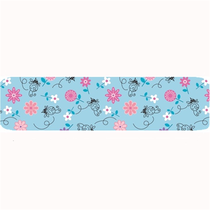 Pink And Blue Floral Wallpaper Large Bar Mat