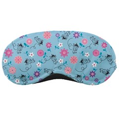 Pink And Blue Floral Wallpaper Sleeping Mask