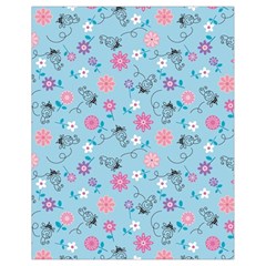 Pink And Blue Floral Wallpaper Drawstring Bag (small)