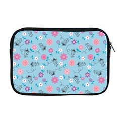 Pink And Blue Floral Wallpaper Apple Macbook Pro 17  Zipper Case