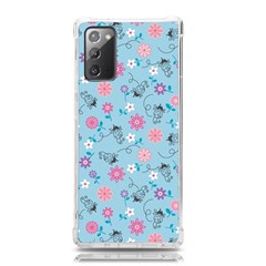 Pink And Blue Floral Wallpaper Samsung Galaxy Note 20 Tpu Uv Case by Jancukart