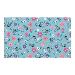 Pink And Blue Floral Wallpaper Banner And Sign 5  X 3 