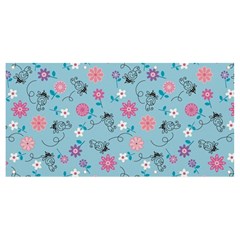 Pink And Blue Floral Wallpaper Banner And Sign 8  X 4  by Jancukart