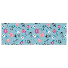 Pink And Blue Floral Wallpaper Banner And Sign 12  X 4 