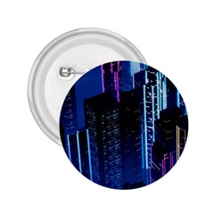 Night Music The City Neon Background Synth Retrowave 2 25  Buttons by Jancukart