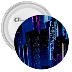 Night Music The City Neon Background Synth Retrowave 3  Buttons