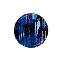 Night Music The City Neon Background Synth Retrowave Hat Clip Ball Marker (4 Pack)