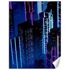 Night Music The City Neon Background Synth Retrowave Canvas 12  X 16 