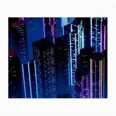 Night Music The City Neon Background Synth Retrowave Small Glasses Cloth (2 Sides) by Jancukart