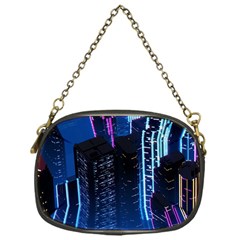 Night Music The City Neon Background Synth Retrowave Chain Purse (one Side) by Jancukart