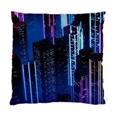 Night Music The City Neon Background Synth Retrowave Standard Cushion Case (one Side) by Jancukart