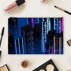 Night Music The City Neon Background Synth Retrowave Cosmetic Bag (large)