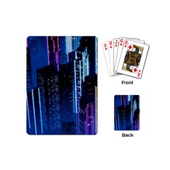 Night Music The City Neon Background Synth Retrowave Playing Cards Single Design (mini)