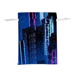 Night Music The City Neon Background Synth Retrowave Lightweight Drawstring Pouch (s)