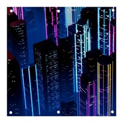 Night Music The City Neon Background Synth Retrowave Banner And Sign 3  X 3 