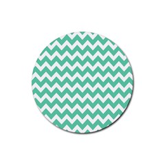 Chevron Pattern Giftt Rubber Coaster (round) by GardenOfOphir