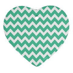 Chevron Pattern Giftt Heart Ornament (two Sides) by GardenOfOphir