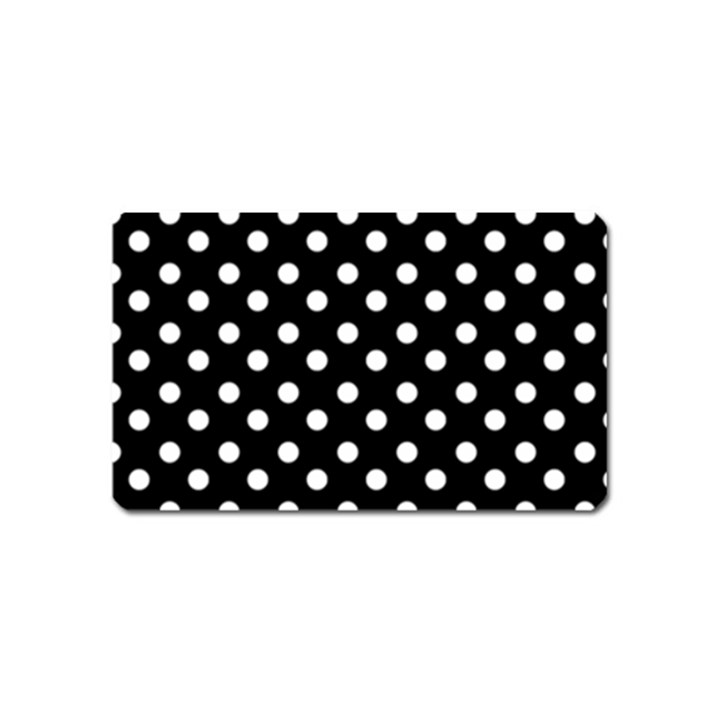 Black And White Polka Dots Magnet (Name Card)