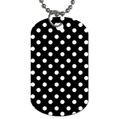 Black And White Polka Dots Dog Tag (one Side) by GardenOfOphir