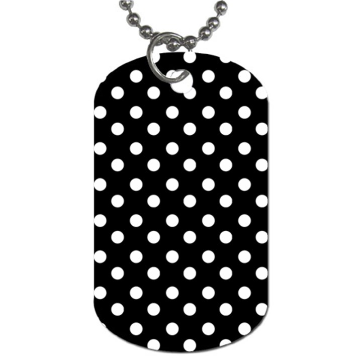 Black And White Polka Dots Dog Tag (Two Sides)