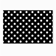 Black And White Polka Dots Postcard 4 x 6  (pkg Of 10) by GardenOfOphir