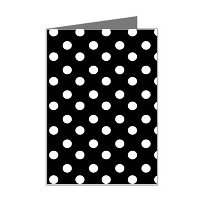 Black And White Polka Dots Mini Greeting Card