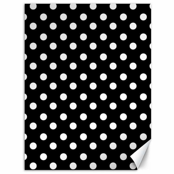 Black And White Polka Dots Canvas 36  x 48 