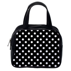 Black And White Polka Dots Classic Handbag (one Side) by GardenOfOphir