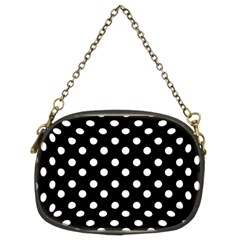 Black And White Polka Dots Chain Purse (two Sides) by GardenOfOphir